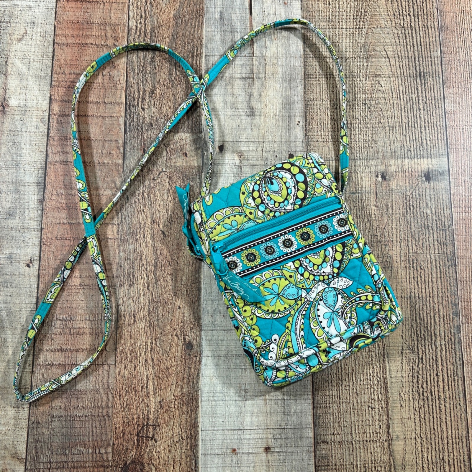 Vera Bradley Mini Hipster Crossbody Peacock Print Quilted Bag